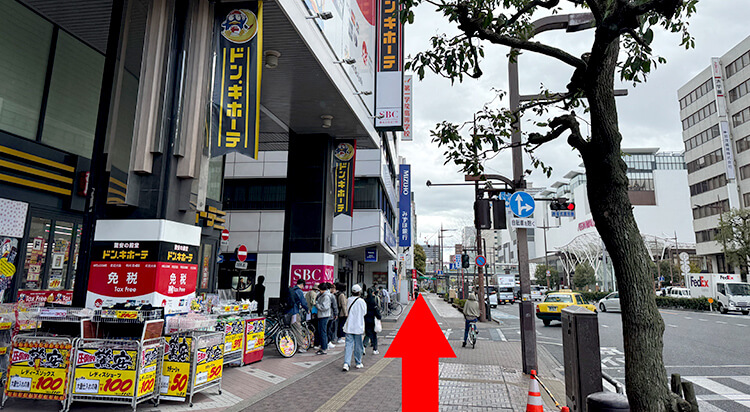 JR岡山駅地上からイースト駅前クリニック岡山院へのアクセスマップ