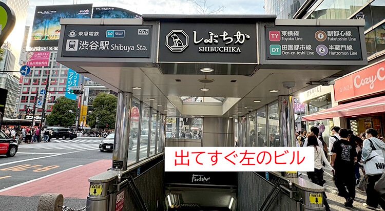 東京メトロ渋谷駅からイースト駅前クリニック渋谷院へのアクセスマップ